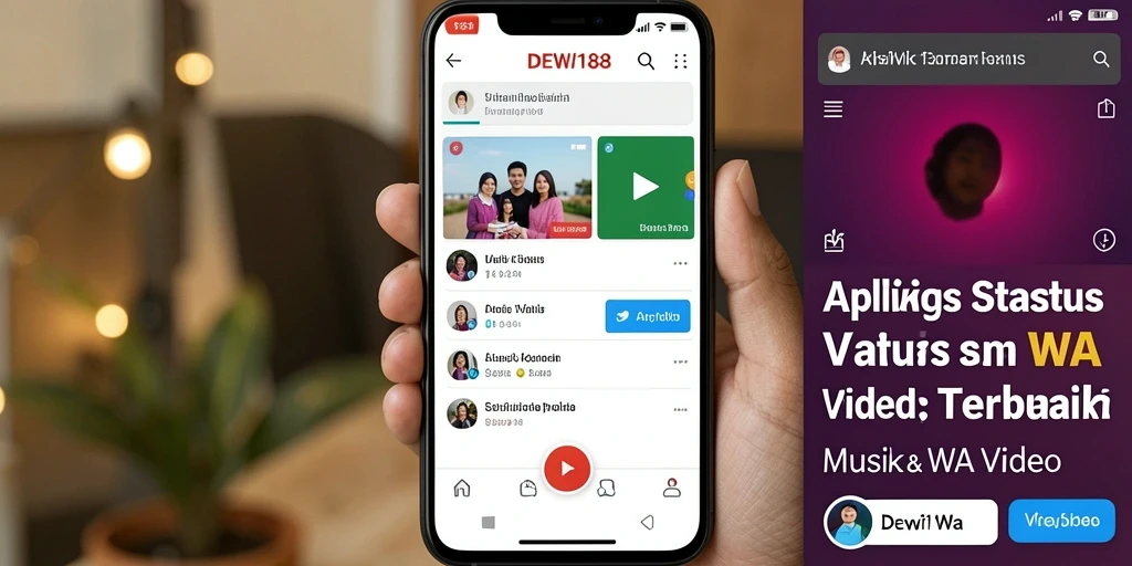 Antarmuka DEWI188 menampilkan koleksi video status WA yang menarik dan beragam.