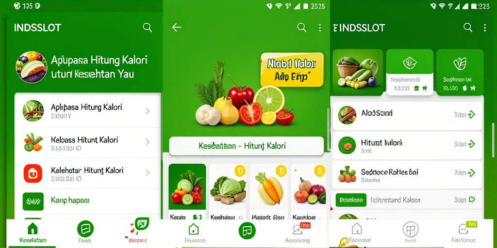 Tampilan antarmuka aplikasi INDSLOT yang intuitif untuk menghitung kalori.