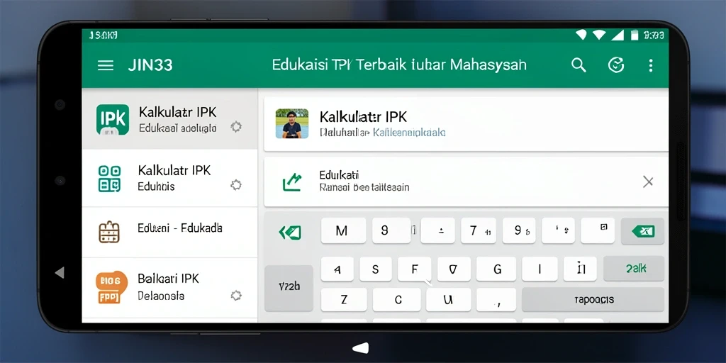 Tampilan antarmuka aplikasi JIN33 yang user-friendly dan fungsional untuk Kalkulator IPK.